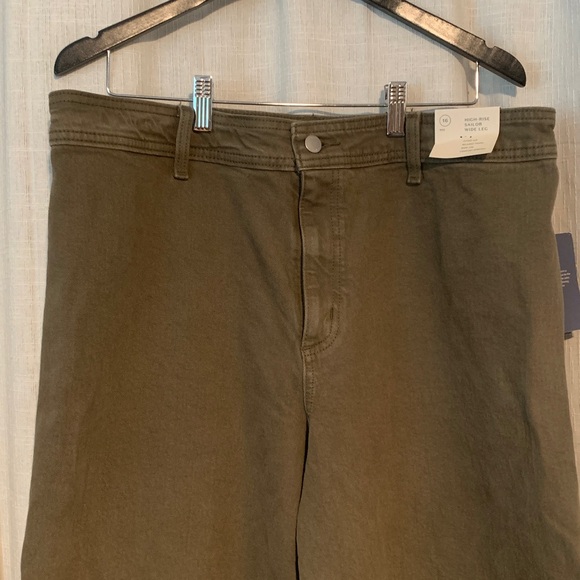 Universal Thread Women’s Olive green high-rise sailor wide leg denim jeans sz 16 - Picture 2 of 9